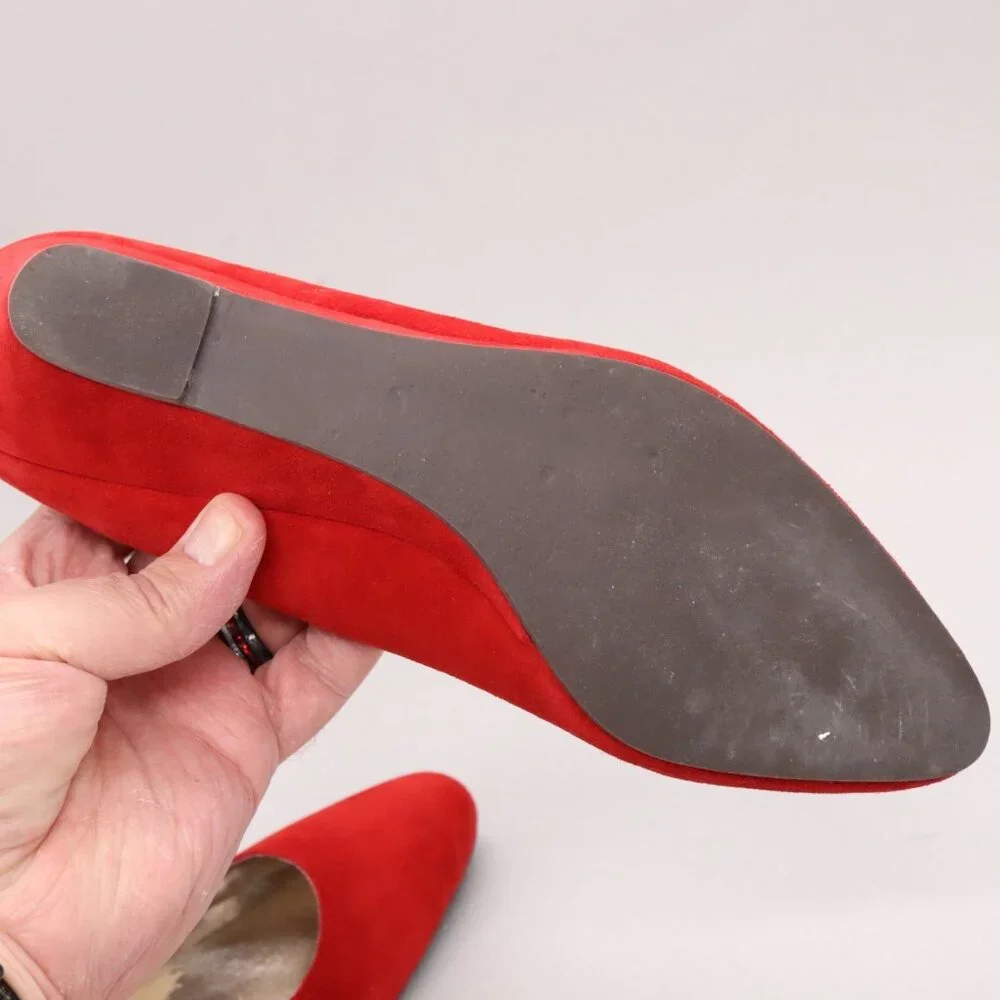 STEVEN BY Steve Madden Bouco Red Suede Wedge Heels Womens Size‎ 7.5 B